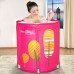 Bathtubs Freestanding Foldable Portable Insulation Adult Plastic spa Bath Jacuzzi Family Bathroom (Color : Pink  Size : 6570cm) - B07H7KFFX2